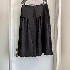 Giorgio Armani Vintage Wool Classic Black A-Line Wrap Maxi Skirt Size 48